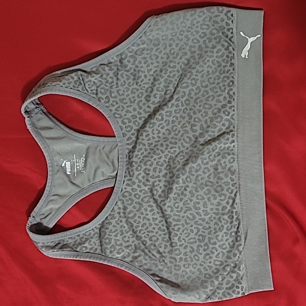 Puma grey print sportsbra